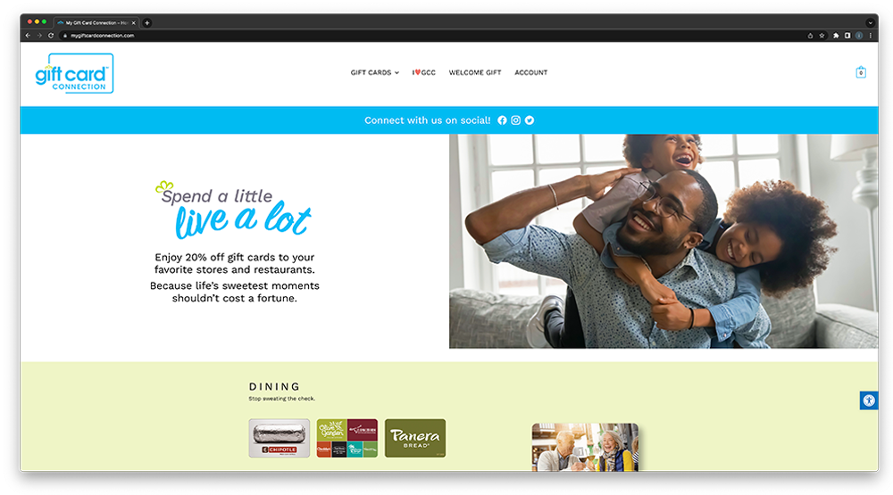 Gift Card Connection home page