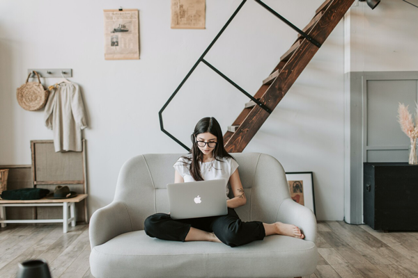 Woman using laptop