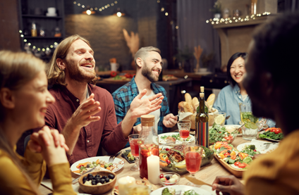 People laughing at a party