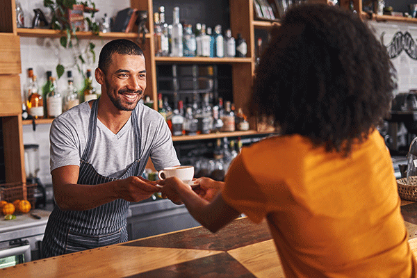 Coffee shop transaction